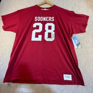 Oklahoma Sooners Adrian Peterson 28 T-Shirt Mens 2XL Red NCAA Football NFLPA NEW
